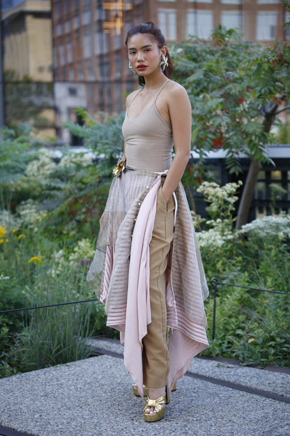 Freestyle Skirt in Pink with Gold Sheer