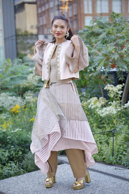 Freestyle Skirt in Pink with Gold Sheer