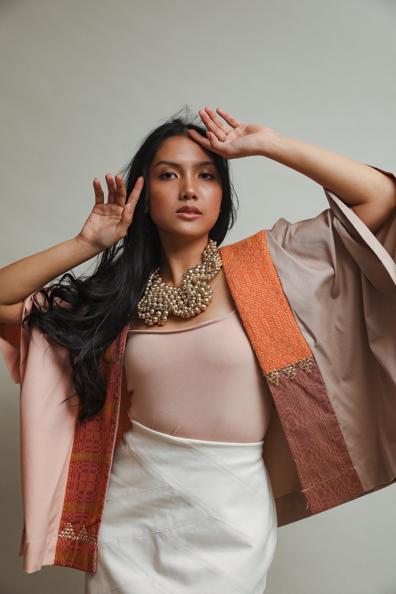 Heritage Poncho Dapit Hapon in Earth Tones