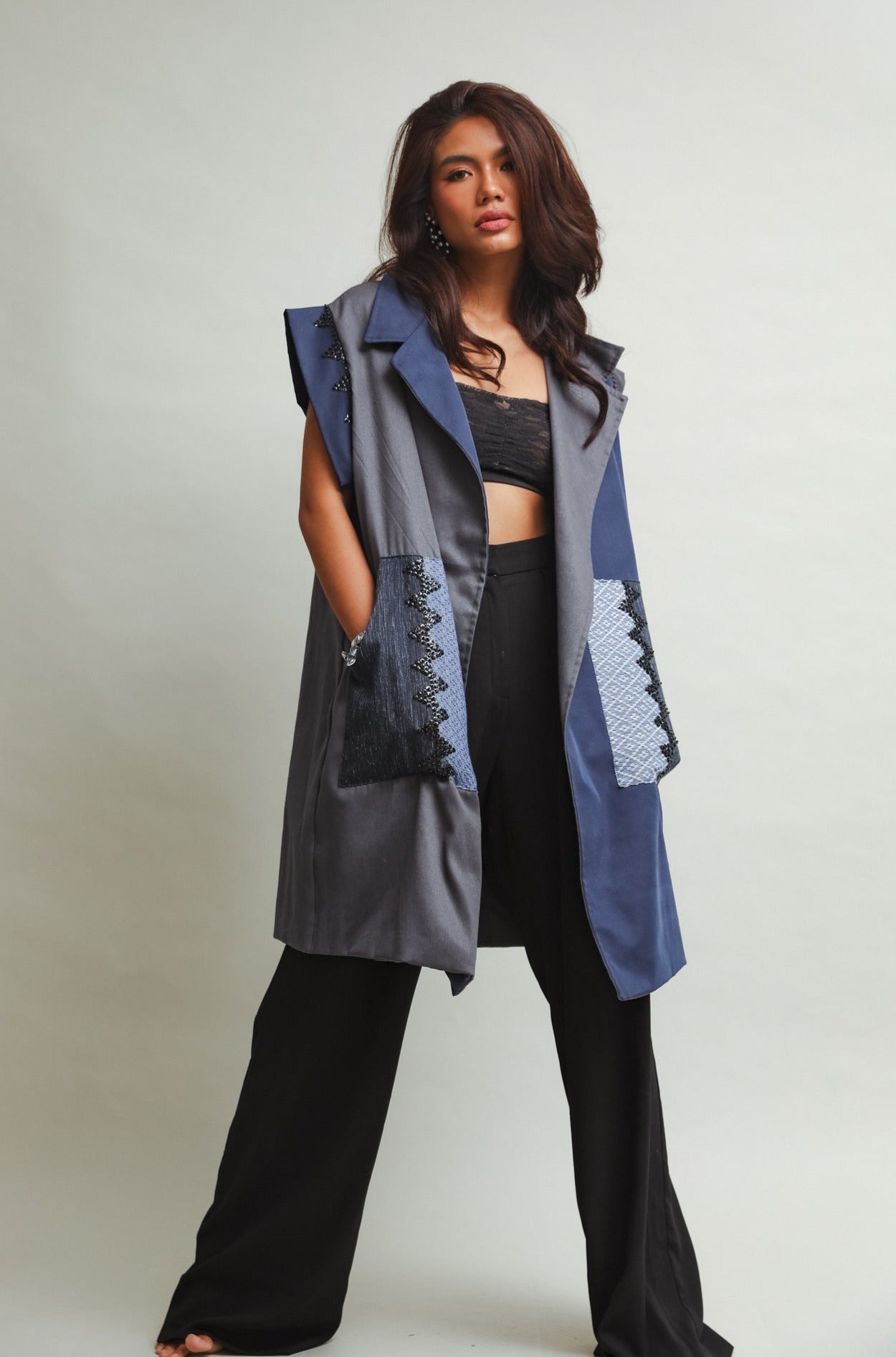 Inusara Trench in Deep Blue and Grey