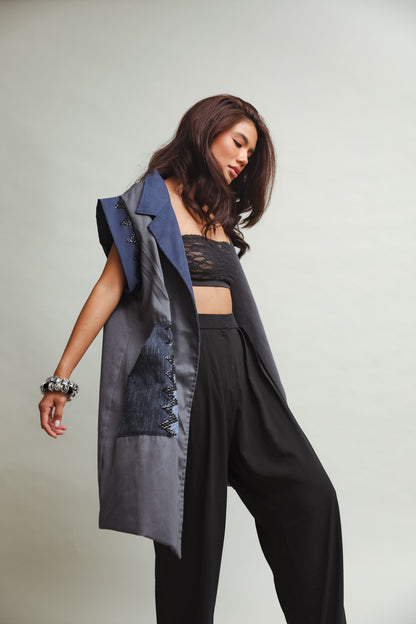 Inusara Trench in Deep Blue and Grey