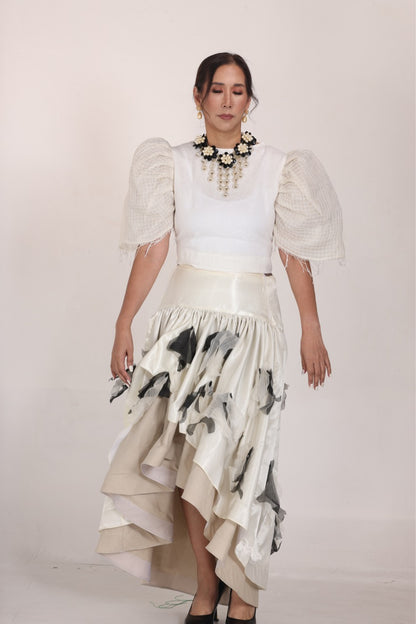 Mamahaling Blusa in White with Premium Barong