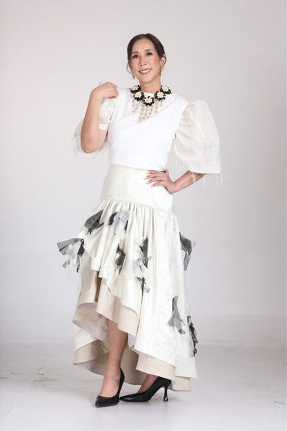 Mamahaling Blusa in White with Premium Barong