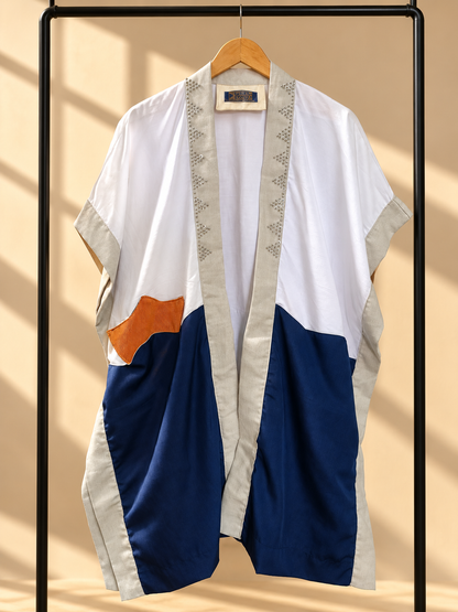 GLAMOROSA COVER UP WHITE LINEN WITH BANGKA ACCENT