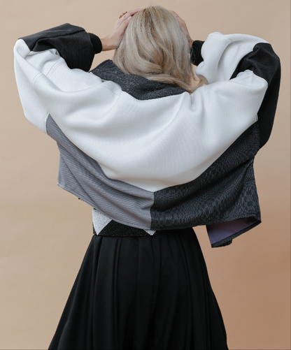 Malinaw na Usapan Bomber Jacket in Black and White