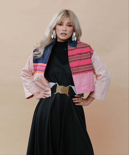 Rockstar Jacket in Pink Kalinga Weave of Cordillera