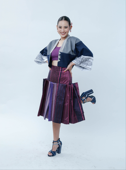 Crop Kimono with Cotton Inaul