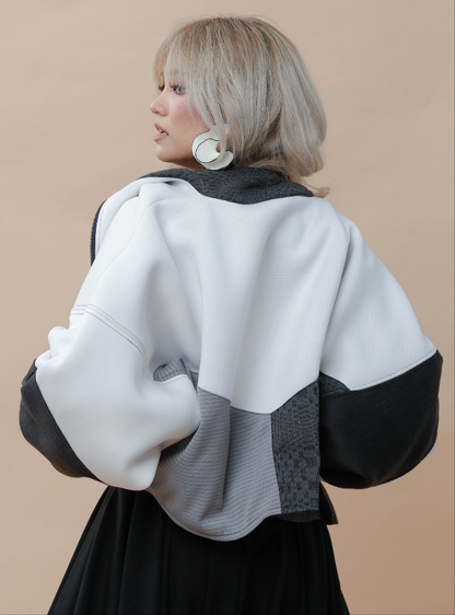 Malinaw na Usapan Bomber Jacket in Black and White