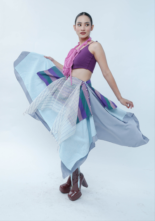 Freestyle Skirt with Kantarines and Purple Stripe Pina