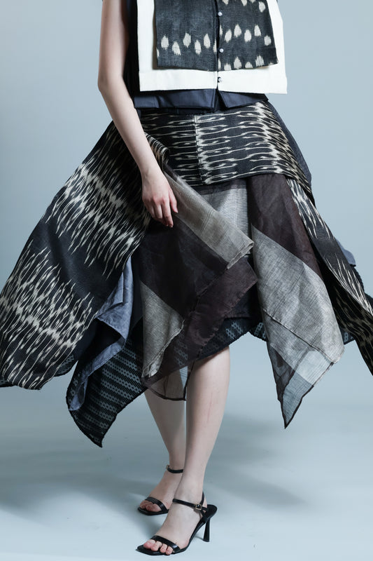 KABOGERA WRAP SKIRT IN BLACK TNALAK OF SOUTH COTABATO