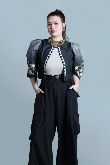 BLUSANG ITIM  BARONG WITH LUMBAN EMBROIDERY