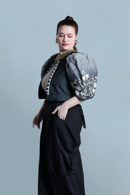 BLUSANG ITIM  BARONG WITH LUMBAN EMBROIDERY