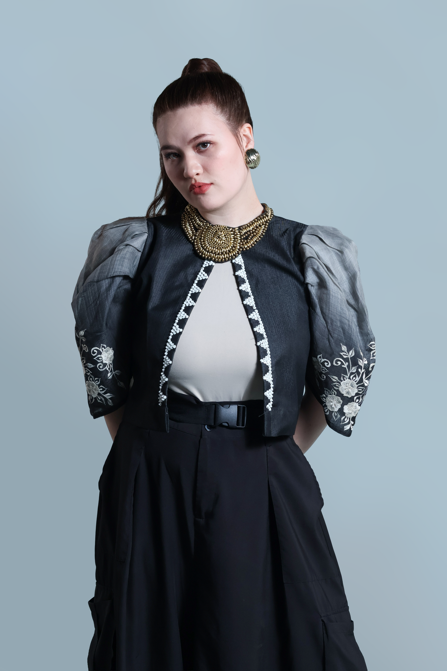BLUSANG ITIM  BARONG WITH LUMBAN EMBROIDERY