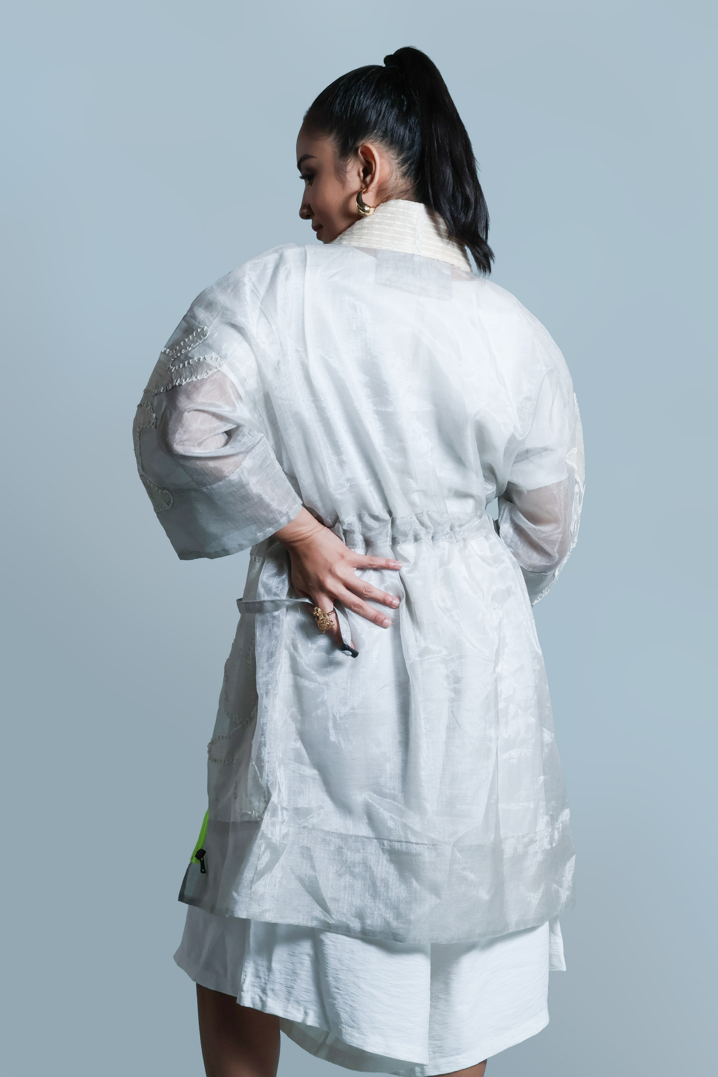 KITA KALULUWA SEE THROUGH JACKET WITH PIÑA PATCHES