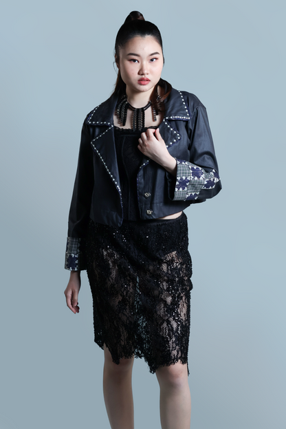 PATADYONG STATEMENT JACKET IN WAX DENIM