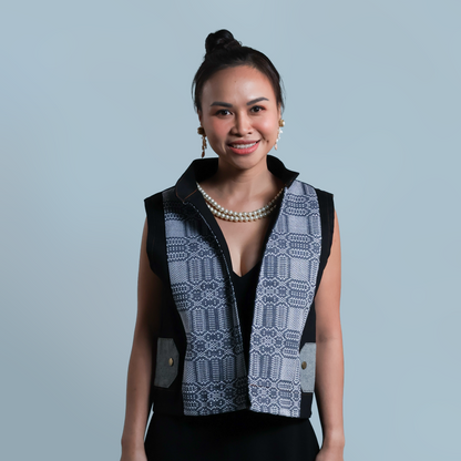 I DID MY VEST IN BLACK DENIM WITH KUNDIMAN WEAVE
