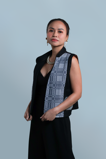 I DID MY VEST IN BLACK DENIM WITH KUNDIMAN WEAVE