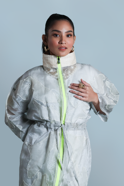 KITA KALULUWA SEE THROUGH JACKET WITH PIÑA PATCHES