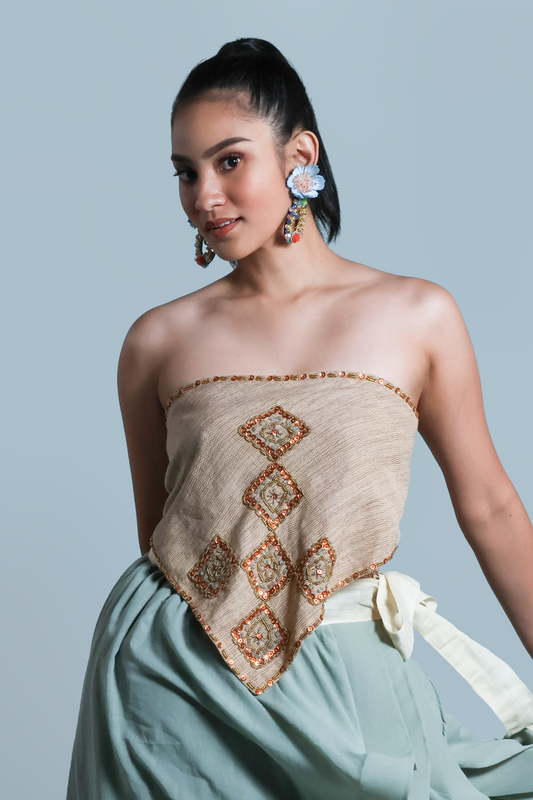 BAGOBO SCARF ON EARTH BINAKOL WITH POMPOM