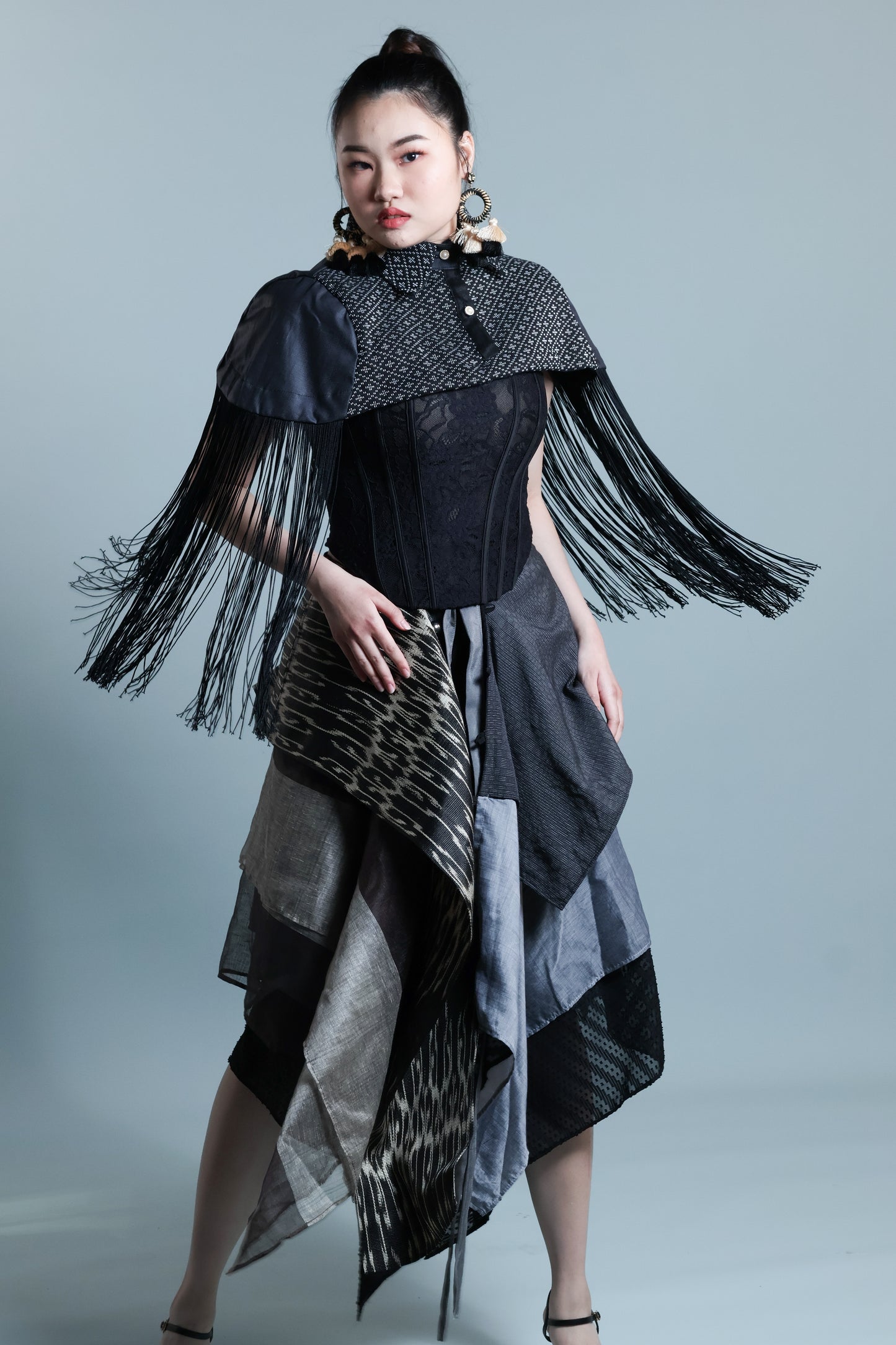 KABOGERA WRAP SKIRT IN BLACK TNALAK OF SOUTH COTABATO