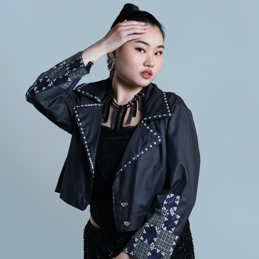 PATADYONG STATEMENT JACKET IN WAX DENIM