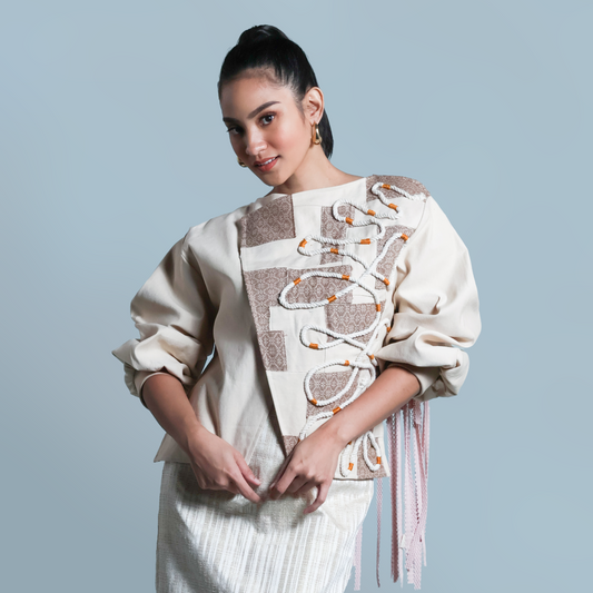 LOVE LETTER STATEMENT JACKET IN EARTH OF KABANKALAN NEGROS IN SOFT DENIM