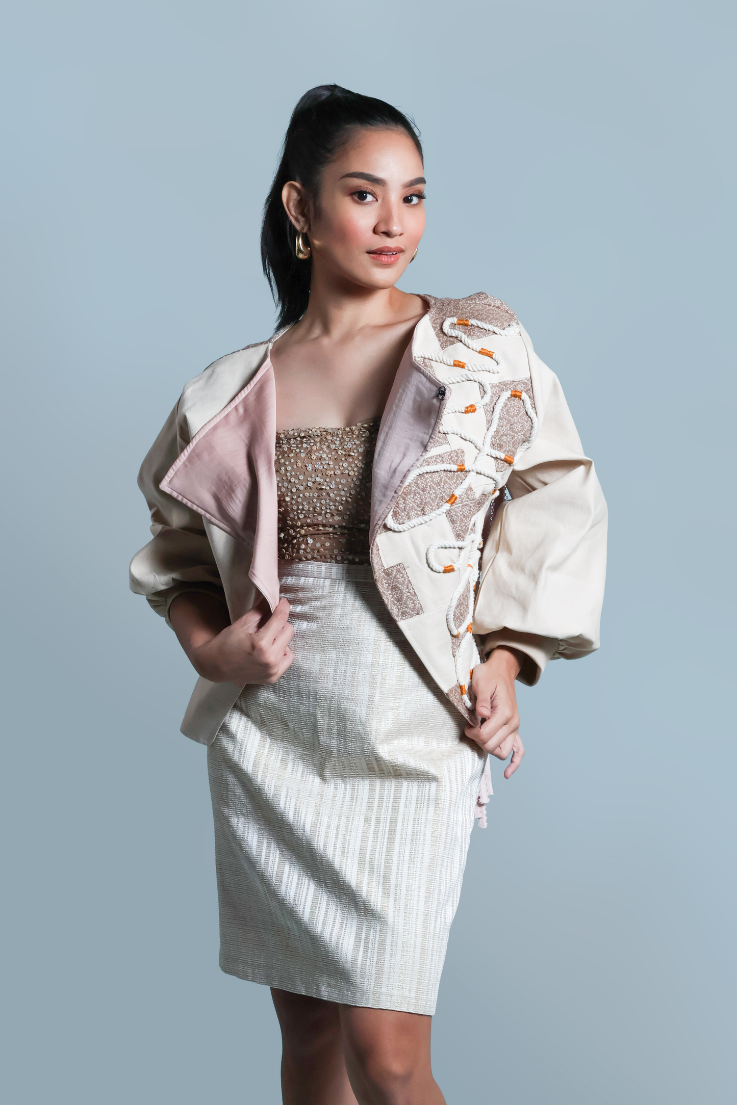 LOVE LETTER STATEMENT JACKET IN EARTH OF KABANKALAN NEGROS IN SOFT DENIM