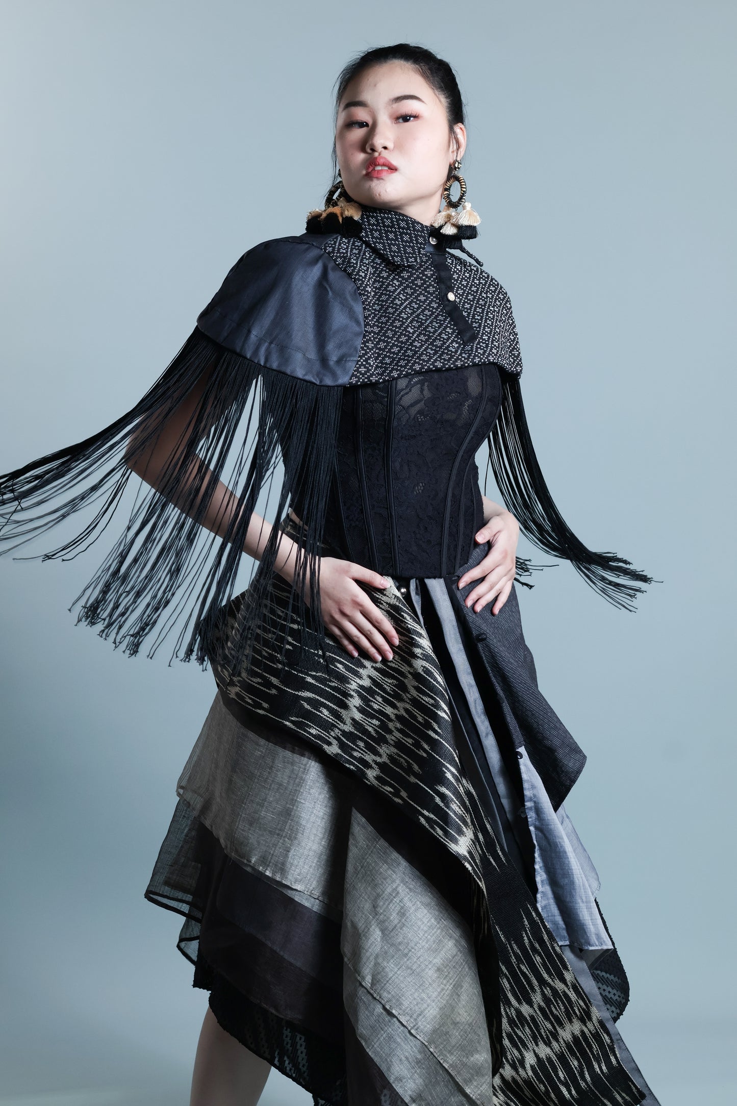KABOGERA WRAP SKIRT IN BLACK TNALAK OF SOUTH COTABATO