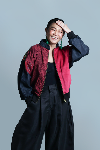 BAKASYONISTA JACKET IN BINAKOL AND KANTARINES WEAVE WITH LINING
