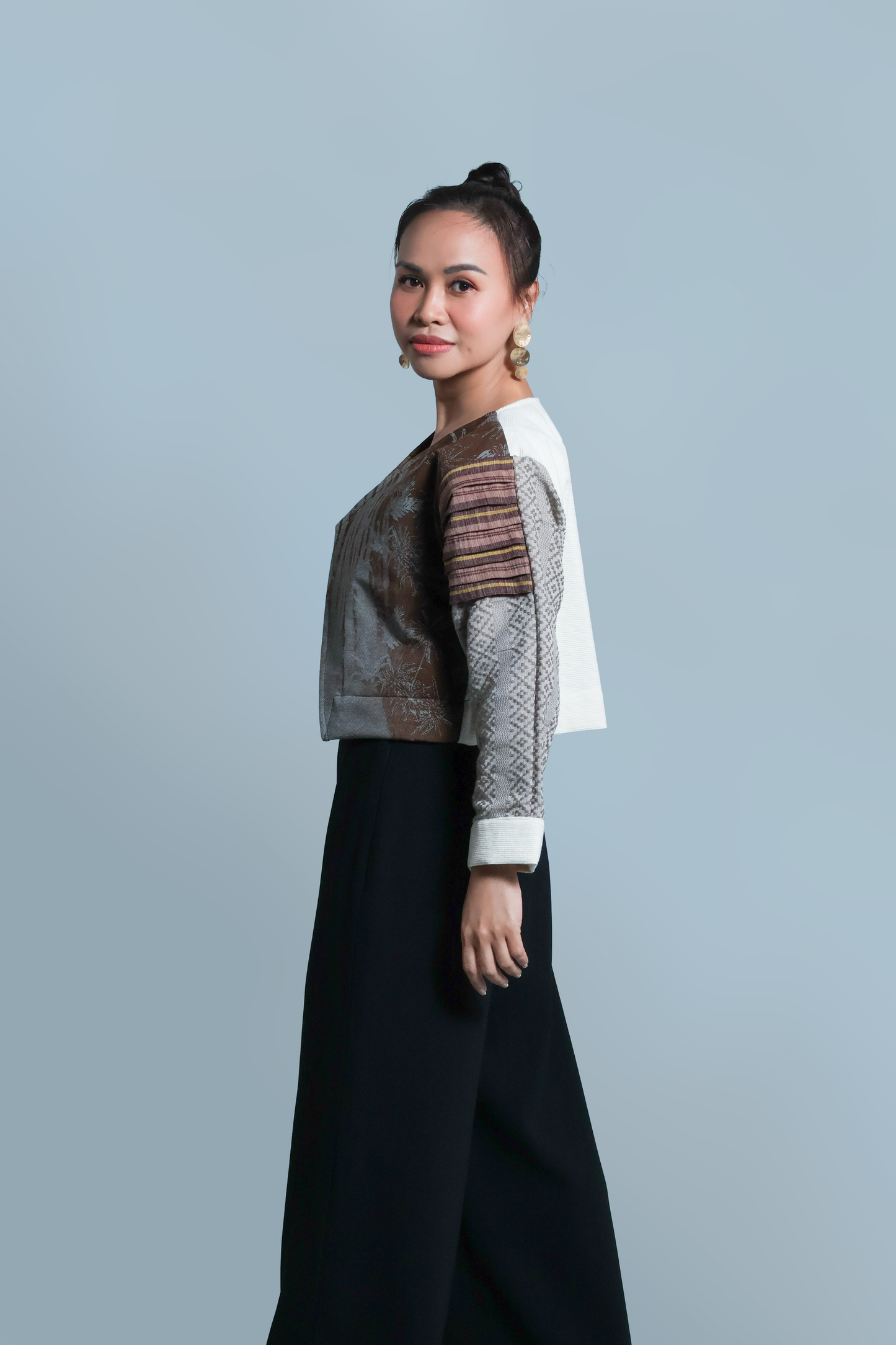 BIGHANI STATEMENT JACKET IN RARE DENIM+INABEL