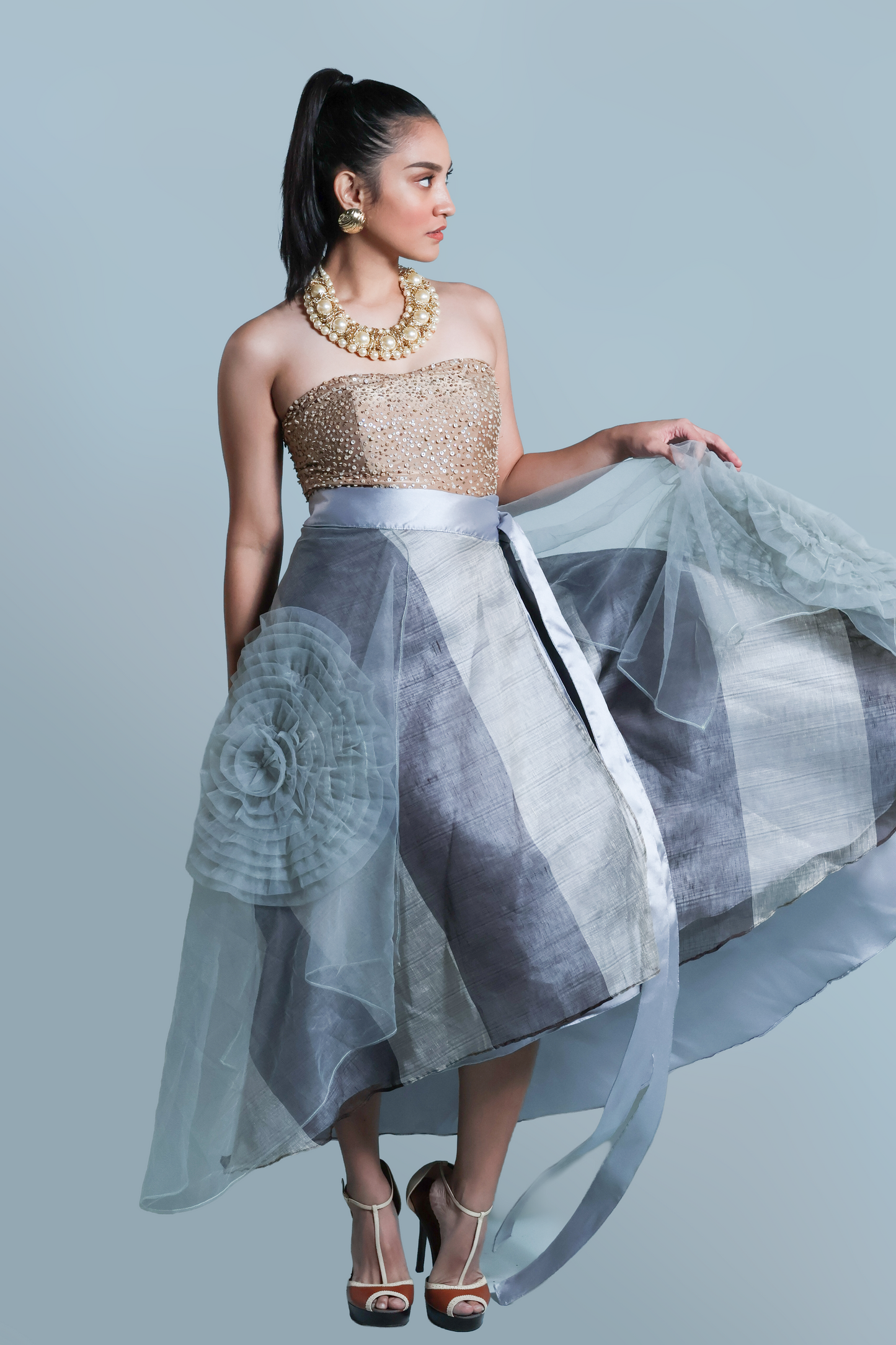 ENSAYMADA WRAP SKIRT IN GREY