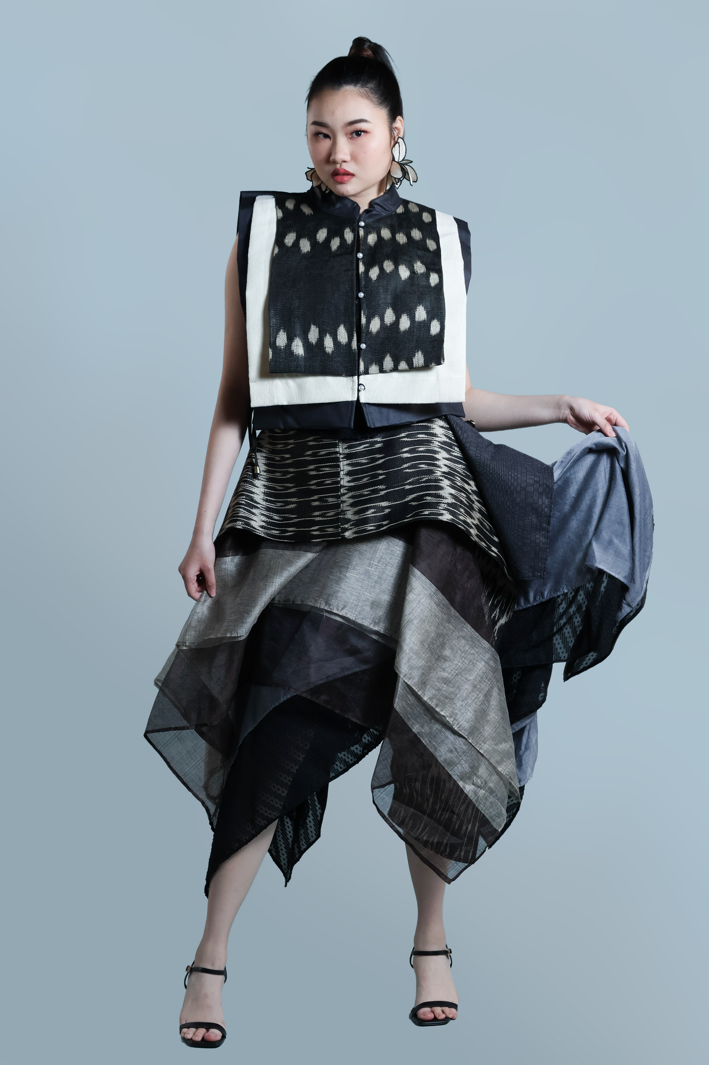 KABOGERA WRAP SKIRT IN BLACK TNALAK OF SOUTH COTABATO