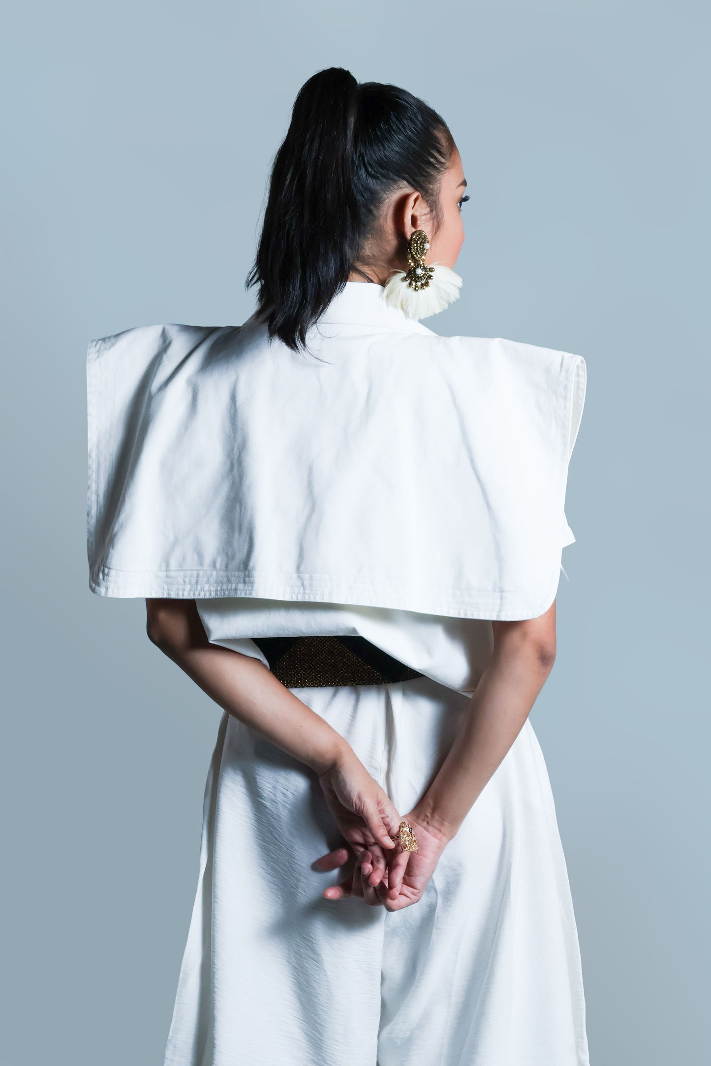 LAGING HANDA JACKET IN WHITE DENIM