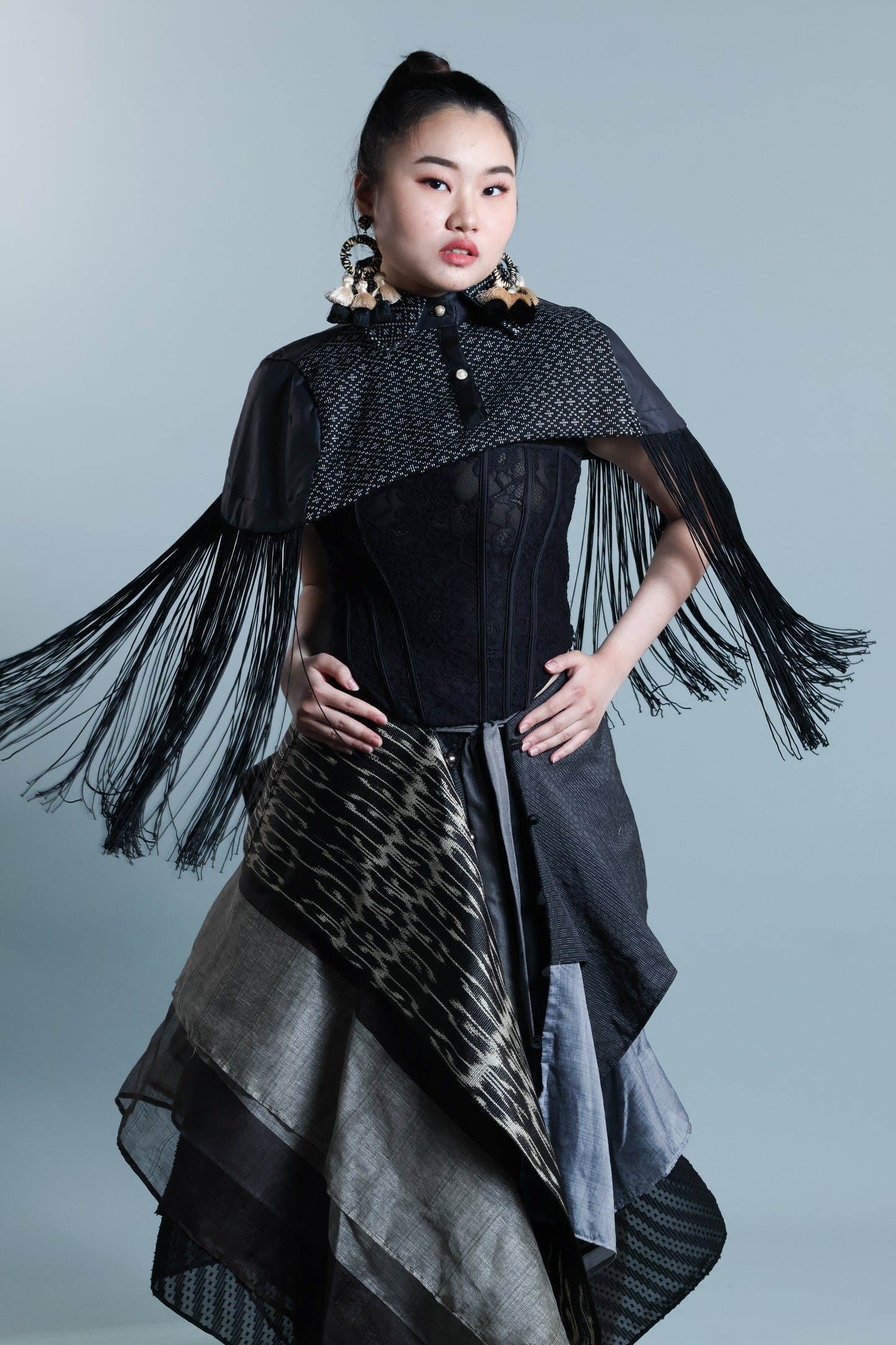 KABOGERA WRAP SKIRT IN BLACK TNALAK OF SOUTH COTABATO