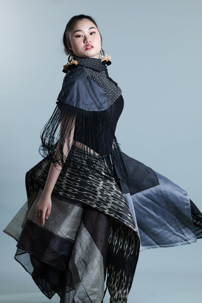 KABOGERA WRAP SKIRT IN BLACK TNALAK OF SOUTH COTABATO