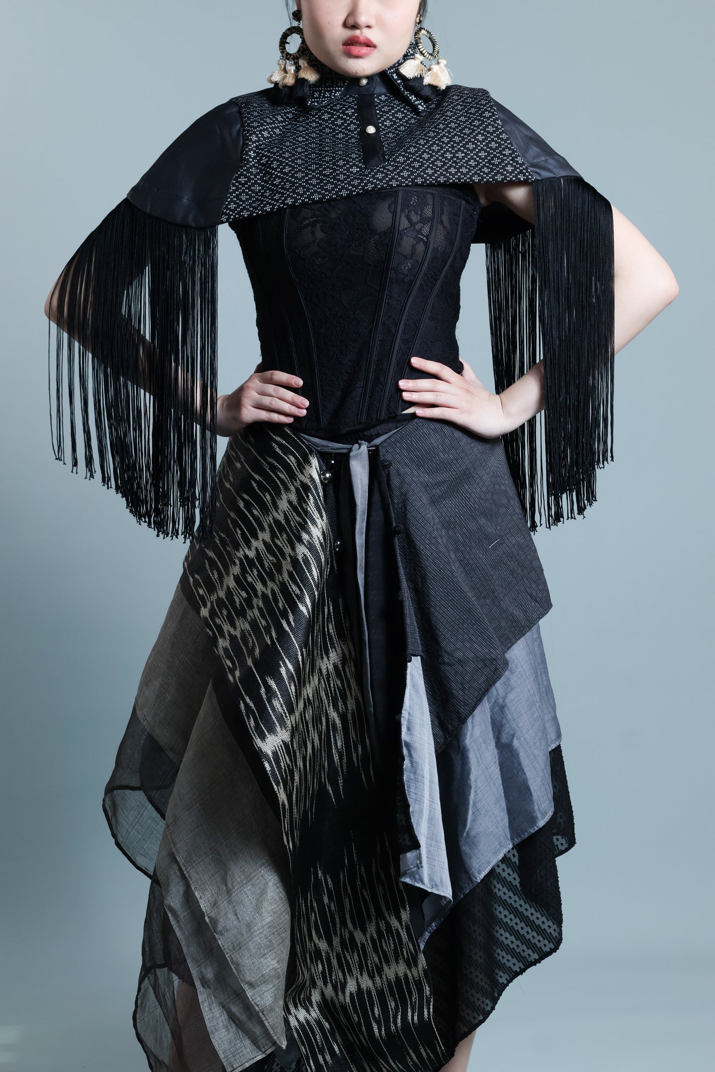 KABOGERA WRAP SKIRT IN BLACK TNALAK OF SOUTH COTABATO