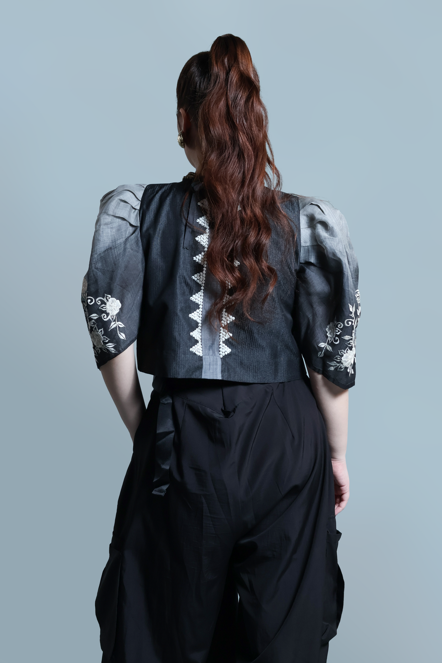 BLUSANG ITIM  BARONG WITH LUMBAN EMBROIDERY