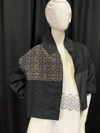 Pulmonia Backless Oversized Jacket in Black