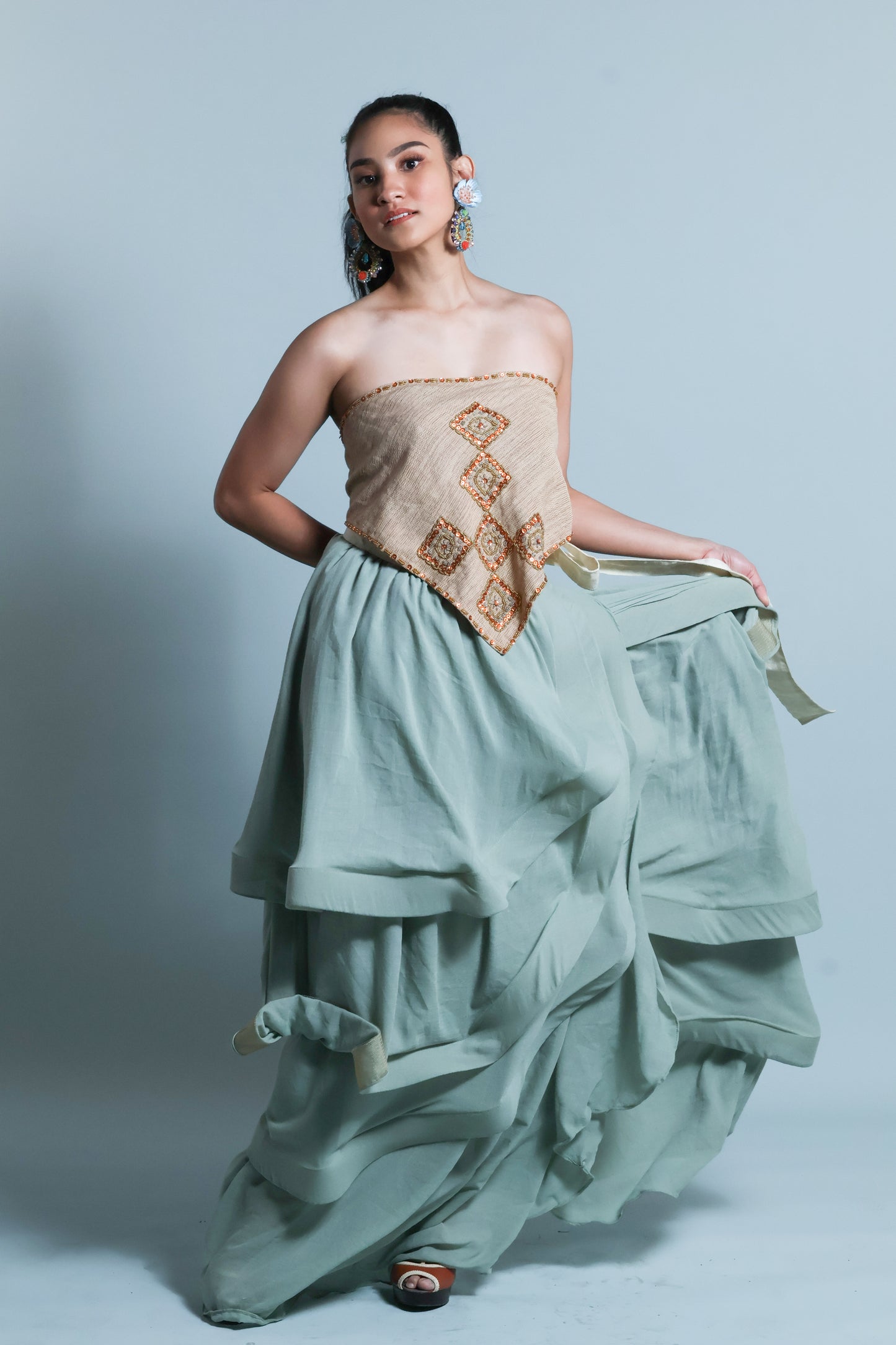 BAGOBO SCARF ON EARTH BINAKOL WITH POMPOM