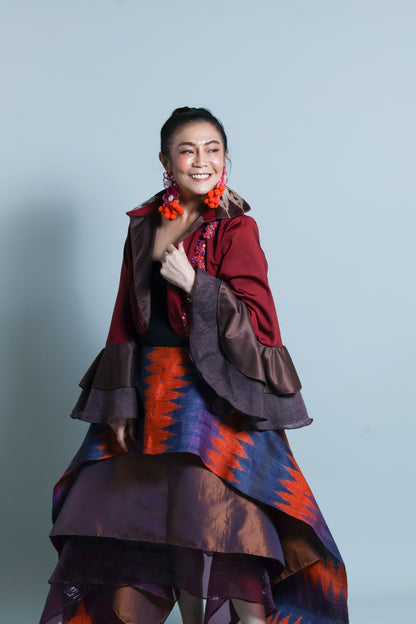 LEAD SINGER WITH WIDE SLEEVES IN MAROON TNALAK