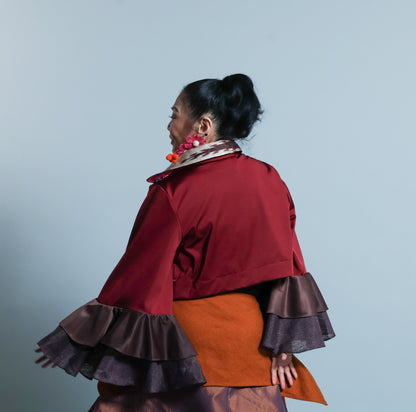 LEAD SINGER WITH WIDE SLEEVES IN MAROON TNALAK