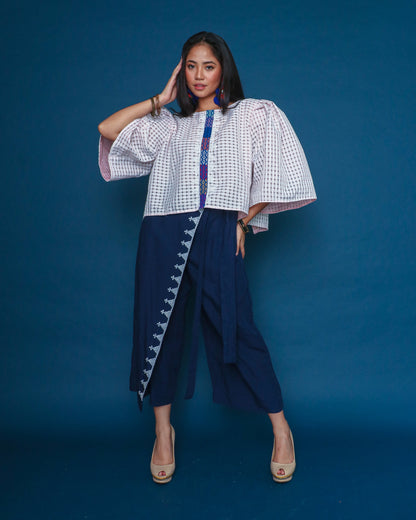 Blusang Puti with Puffed Sleeves & Langkit Strap of Marawi