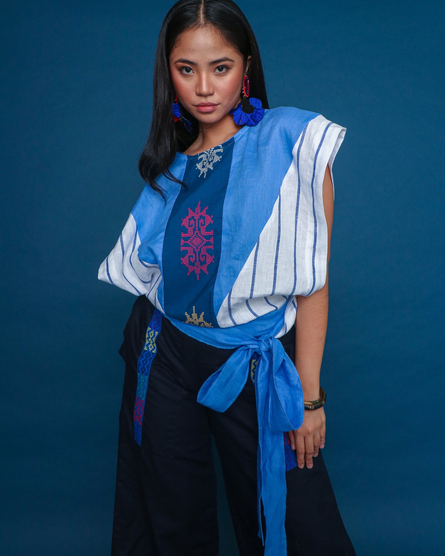 Madaling Kausap Ninja Blouse in Blue Inaul