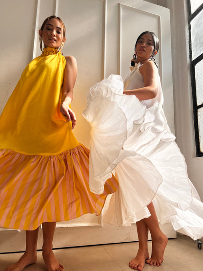 Diwata Flowy Dress in White