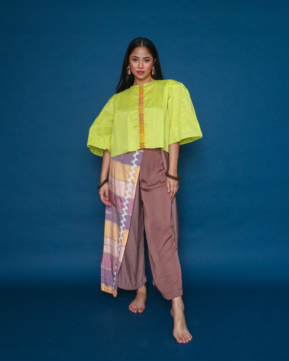 Blusang Dilaw with Puffed Sleeves & Langkit Strap of Marawi