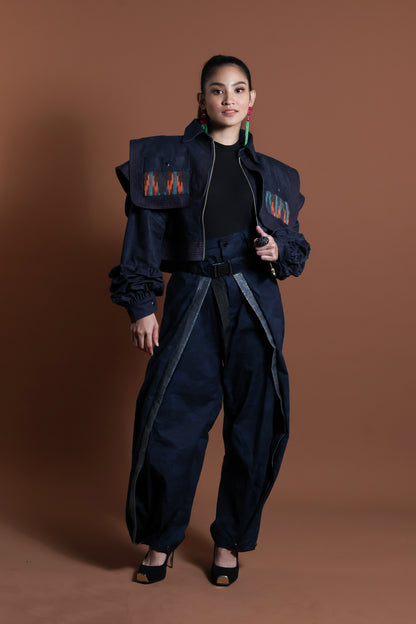PALABAN LONG SLEEVES JACKET COVER UP WITH IKAT OF THE NORTH-orange pocket