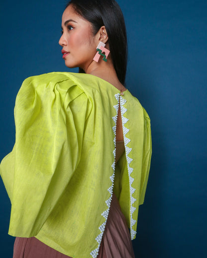 Blusang Dilaw with Puffed Sleeves & Langkit Strap of Marawi