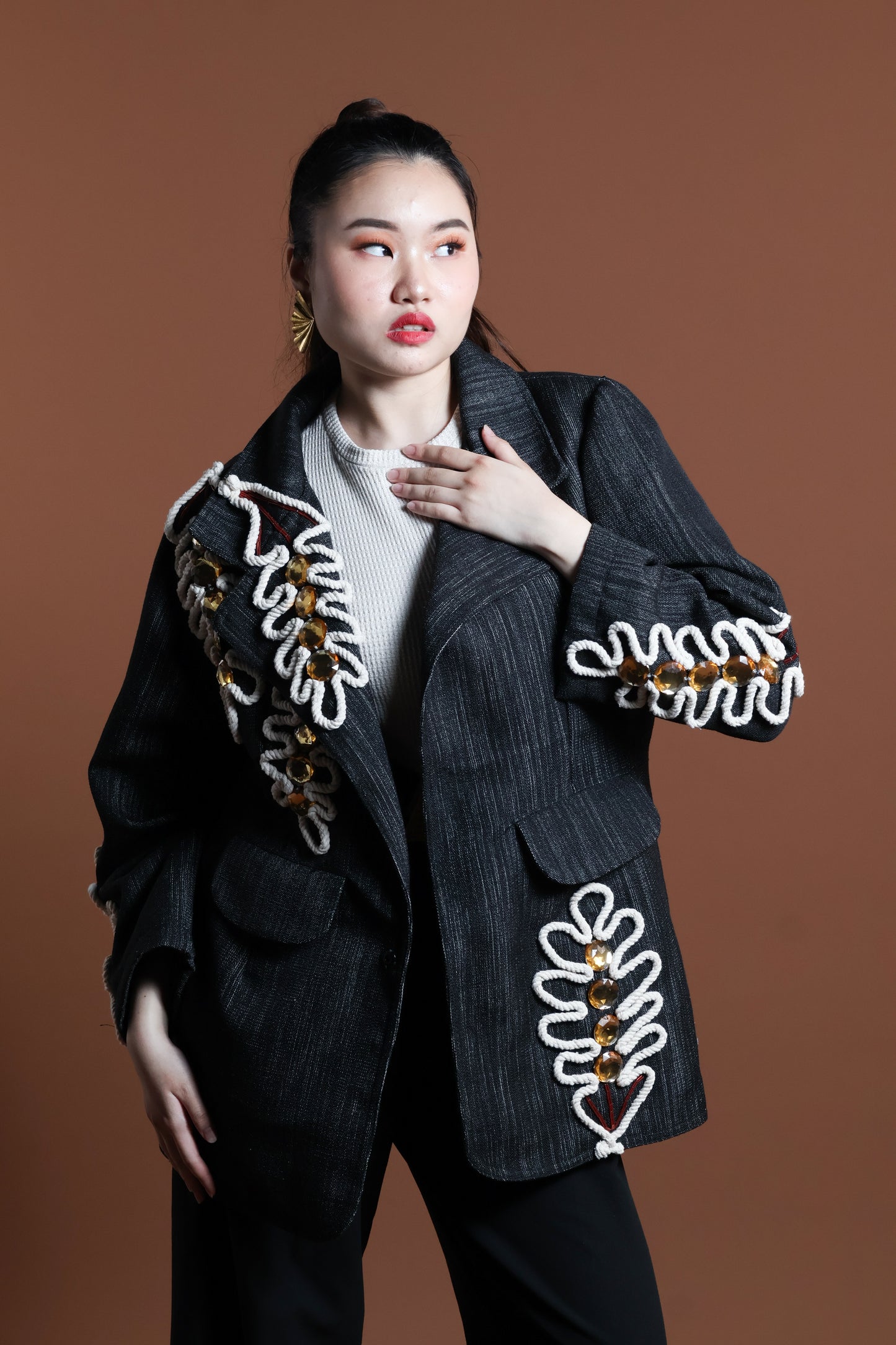 AY! KABOG PO! STATEMENT DENIM JACKET