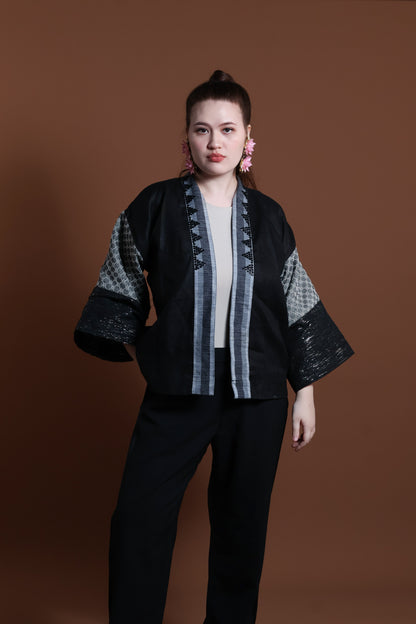 GABING MAPAYAPA BLACK LINEN WITH KUNDIMAN WEAVE