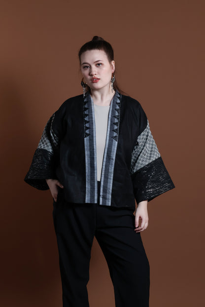 GABING MAPAYAPA BLACK LINEN WITH KUNDIMAN WEAVE